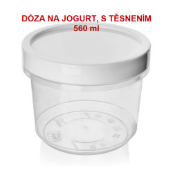 Dóza s těsněním, styk s potravinami, 560 ml / na jogurt ideální