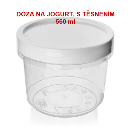 Dóza s těsněním, styk s potravinami, 560 ml / na jogurt ideální